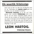 Stemadvies van Leon Hartog in De Echo d.d. 21 mei 1927.